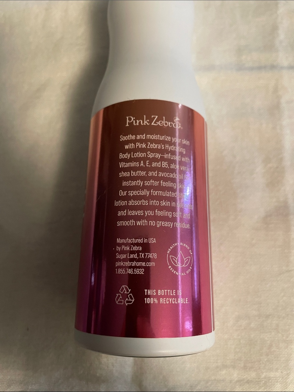 Pink Zebra Vanilla Rose Hydrating Body Lotion Spray - White & Pink - Picture 2 of 3